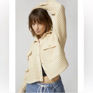 BDG Stanley Cropped Waffle Top